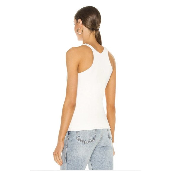GAUGE81 Nice Tank Top White Rib Sleeveless Minimal Italy S NWT $136 - Picture 2 of 6